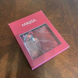 Mikasa Crystal Christmas 3D Madonna & Child Ornament Red‎ Ribbon